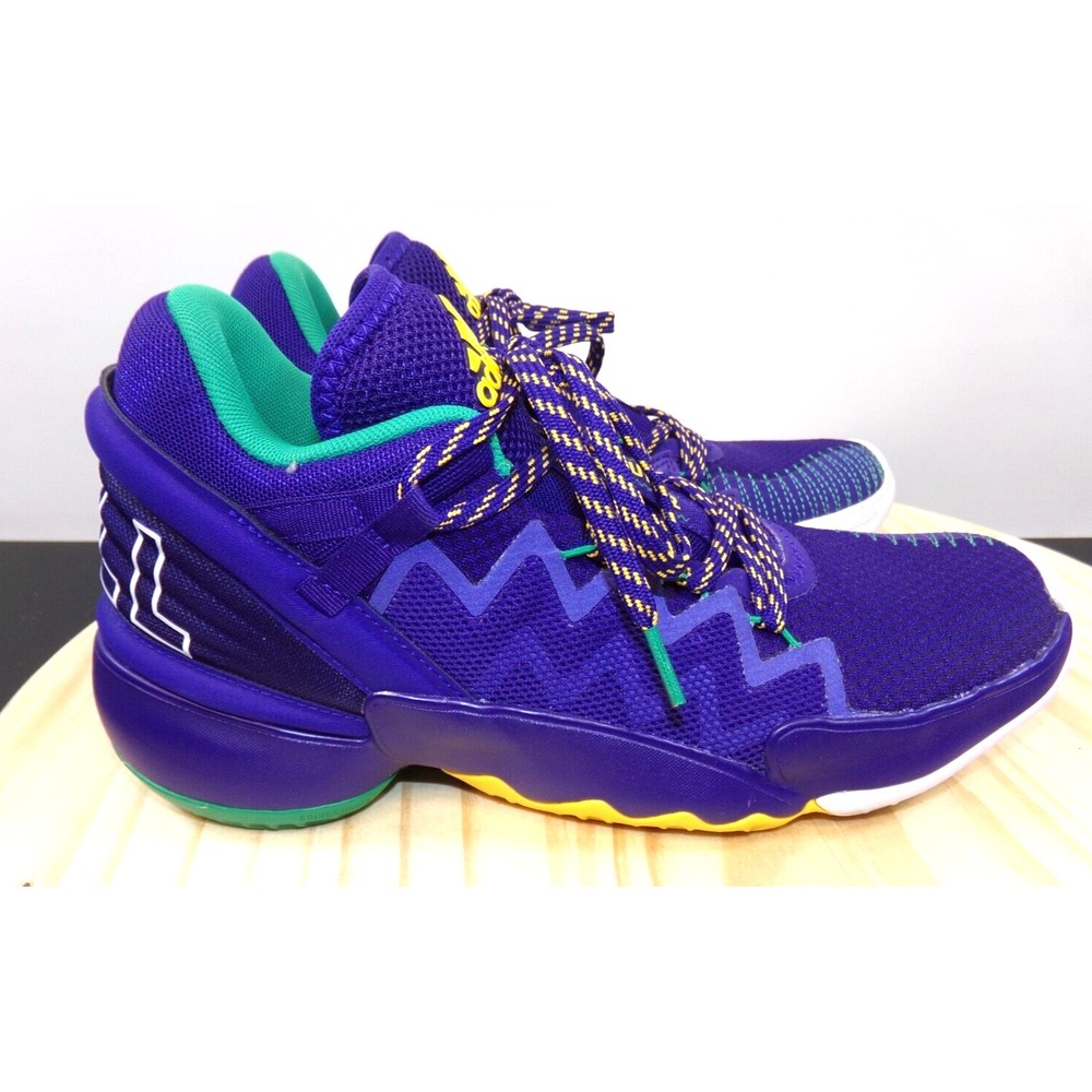 Adidas Mens D.O.N Issue 2 Throwback Utah Jazz Sneakers FV8959 Purple Size 8